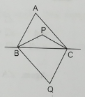 In ΔABC , internal bisectors of ∠B and ∠C meet at P and external bisectors of these angles meet at Q. Prove that ∠BPC+∠BQC=180°