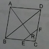 ABCD is a parallelogram and EF||BD.  R is mid point of EF. Prove that BE=DF
